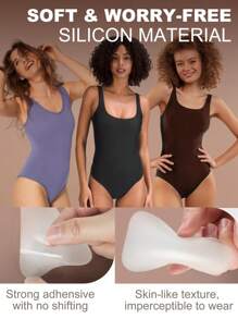 2 Confezioni di adesivi in silicone senza cuciture antiscivolo per protezione intima, per donna, traspiranti e confortevoli, adatti per costumi da bagno, pantaloni yoga, abbigliamento da tennis, bikini