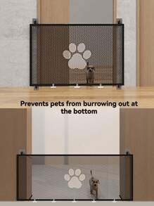 1pc No-Drill Pet Fence, Stair And Door Gate, Isolates Cats And Dogs, Pet Barrier, Pet Isolation Net, Portable Foldable Pet Divider Fence, Dog Protection Net Fence