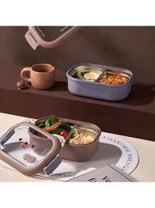 حاوية طعام مقسمة من الصلب المقاوم للصدأ، صندوق بنتو لالمدرسة، حاوية طعام محمولة ومعزولة قابلة للتسخين، منظم مطبخ، لوازم مدرسية