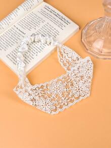 1 Set Fashion Embroidered Flower Lace Extra Large Headband Hair Band Turban Headband Sweatband, Hairband Fall Winter Hair Accessories For Women For Vacation Outfits Woman Elegant Scarf Women Bandanas Soft Headwrap - Multicolor - View 4