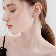 1 Pair Bohemian Vintage Style Earrings, Fashionable Simple Turquoise Butterfly Pendant Earrings - Suitable For Women Summer Beach Jewelry Gifts
