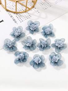 10pcs Soft Sheer Fabric Mini Flower Decor, Faux Flower For DIY Headpiece, Brooch, Hair Clip, Clothing Accessories, Home Decor, Bedroom Decoration