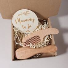 Customized Baby Name Comb And Hair Brush Gift Set With Raffia Paper Box Growth Card Baby Memory Box Newborn Keepsake Souvenir - Multicolor - View 18
