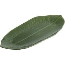 Ceramic Sushi Plate, Creative & Unique Zongzi Leaf Shaped Rectangular Japanese Cuisine Sashimi Plate, Dessert Plate - Green - View 2
