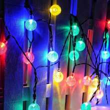 Solar Crystal Ball Lights 39FT - 100LEDs Wedding Decor With 8 Modes - IP65 Waterproof Hanging Lights For Garden Arch & Reception - Romantic Colored Light