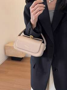 Tas Tangan Trapesium Fashion Wanita, Minimalis Elegan, Kapasitas Besar, Tote & Crossbody - Khaki - View 8