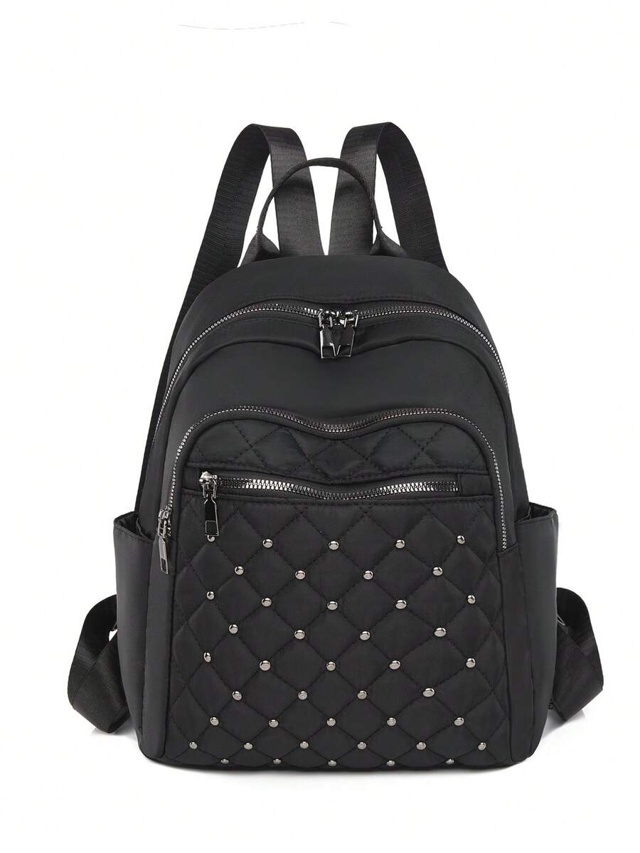 LECEY Simple Embroidered Backpack, Suitable For Women Everyday Wear - Black - View 1