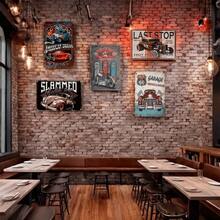 American Vintage Tin Signs (5 Pack 8"X12") - Classic Car & Motorcycle Wall Decor - Garage Man Cave Essentials - Heavy Duty Iron Metal Art - Retro Auto, Hot Rod, Wall Signs - 5pcs - 查看 3