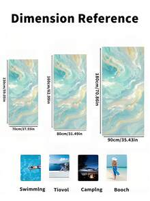 1pc Soft, Absorbent, Multi-Purpose, Quick-Dry Beach Towel With Rainbow Design, Suitable For Beach And Pool - Tropical Style, Machine Washable, Fade Resistant Bathroom Decor Summer - Multicolor - View 5