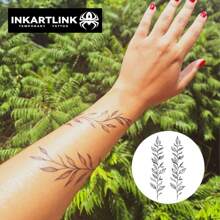 INKARTLINK Tatouages révolutionnaires INKARTLINK, tatouages semi-permanents, design de feuilles, tatouages réalistes, tatouages temporaires, imperméables, apparence de tatouage authentique, tatouages de conception de niche, tatouages au jus de fruits, tatouages végétaux