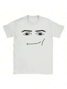 Anime Robot Robloxs Face T-Shirts Women Fun Tees Crew Neck Short Sleeve T Shirts Women Clothing Harajuku T Shirts Tee Summer Tops - 白色 - 查看 1