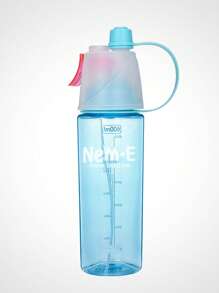 600ml Sports Water Spray Bottle - Leakproof Portable PC Water Bottle With Handle For Hiking, Gym, Travel - 2 In 1 Mist & Drink (Black/Green/Pink/Blue)