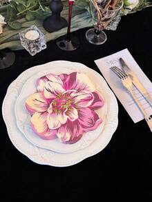 20pcs/Set Paper Disposable Napkin, Floral Pattern Paper Dinner Napkin For Party Back To School Valentine Day - Multicolor - View 12