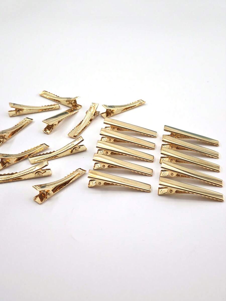 20pcs 1.5inch Gold-Color Hair Clips, Daily Wear Hair Accessories Claw Clips Hair Claws Hair Barrettes