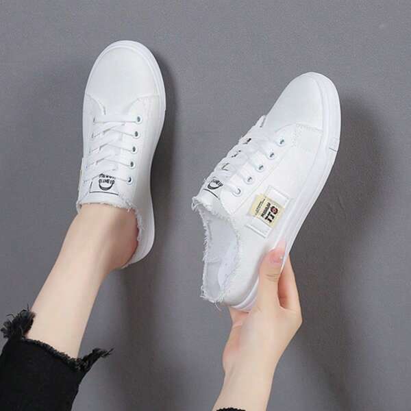 Canvas Shoes, New Women's Autumn Shoes, Flat Sole Shoes, Slip-On Shoes, Single Foot Partial Support, Women's Casual Sports Shoes
