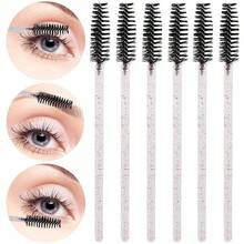 Kit de extensión de pestañas 50/100/500, Micro aplicador desechable, Cepillo de cejas y pestañas de cristal, Pincel de labios, Rizador de pestañas