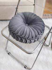 1pc Round Pleated Pumpkin Throw Pillows,Classy Accent Pumpkin Cushion With Center Button,Soft Velvet Pillow For Sofa,Living Room,Luxury Room Decor With Center Button,For Home Decoration,Sofa,Couch,And Chair Bed Decoration - Multicolor - View 10