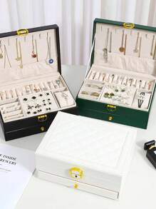 1 Stück hochwertige Luxus Schmuckaufbewahrungsbox mit großer Kapazität für Damen, mehrstöckiger Schmuckorganizer