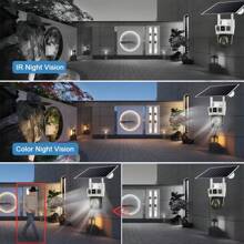 SWVW Telecamera di sicurezza CCTV V380 Pro 3 con doppio obiettivo, 12MP, 6K PTZ, sim 4G, alimentata a pannello solare, impermeabile, senza fili, per uso interno ed esterno