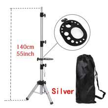 AliLeader Supporto regolabile per manichino della testa da 55 pollici, supporto per parrucca in acciaio pesante, treppiede per formazione in cosmetologia e acconciatura, con vassoio, per uso in salone e a casa