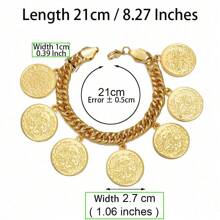 1pc Turkish Coin Bracelet For Women Men Turkey's Ancient Coins Banglet Turk Jewelry Gold And Silver Color