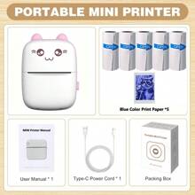 Imprimante photo mini couleur - Imprimante photo portable sans encre C9, machine fabricante de mémos en couleur, étiqueteuse de poche Bluetooth pour études, graphiques, diagrammes anatomiques, photos, reçus, impression couleur sur blanc