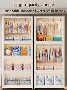 1/2/3/4/5 Drawer Style Storage Chest, Thick Plastic Cabinet, Multi-Layer Nightstand - Transparent - View 7