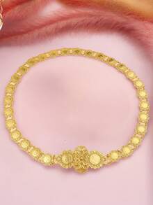 Vintage Court Style Hollow Flower & Head-Shaped Gold Coin Pattern Metal Alloy Waist Chain For Wedding, Banquet, Party Valentines,Mom,Mother,Mother's Day,Gift - Belt Waist Chain - View 10