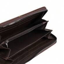 1pc Vintage Men's Long Wallet, Zipper Business Credit Card Holder, Large Capacity Soft Leather Wallet, Multi-Card Slots, Phone Holder, Zipper Coin Pocket, Portable, Ideal Holiday Gift For Women Wallet Mini Wallet Purse Wallet Wristlet Wallet