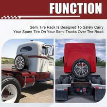 Adjustable Semi Truck Spare Tire Carrier Universal For Super Singles Powder Coated Black Steel - asPic - View 3
