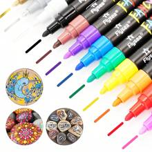1 pieza Bolígrafo marcador de pintura, a prueba de agua y duradero, colores vibrantes, para retoques de pintura, marcador de neumáticos, bolígrafo para dibujar, 12 colores, apto para manualidades DIY, marcador permanente a base de aceite, coloración de modelos DIY, bolígrafo para grafiti, aplicable a vidrio, madera, plástico, metal y talla grande artículos escolares, vuelta al colegio
