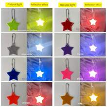 Reflective Keychains, Star And Heart Shape Bag Charms For Night Safety, Camping Travel Essentials, Christmas Gift For Friends, Reflective Keyring For Backpack Pet Stroller Wheelchair Accessories (Multicolor) - Multicolor - View 11