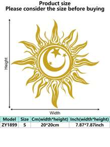 1pc Metal Sun And Moon Themed Wall Art Decor, Iron Crafted Home, Restaurant Decoration, Perfect Accent For Christmas, Personalized Farmhouse, Patio, Porch, Unique Gift Idea For Him/Her, Boyfriend/Girlfriend, Dad, Mom, Family, Friends, Valentine's Day, Children's Day, Father's Day, Graduation, Wedding, Housewarming, Living Room, Bedroom, Office, Family Dinner Gifts Birthday