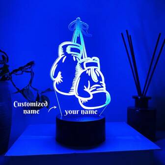 1 pieza Guante de boxeo de sensor táctil personalizable con luz de 7 colores - Regalo ideal para amantes del boxeo, perfecto para festivales o regalos de cumpleaños