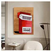 1 pieza Póster de arte de pared con pintura vintage abstracta y minimalista sin marco, de un piano de dibujos animados, guitarras y notas musicales, decoración moderna para sala de estar, dormitorio, sala de estudio, cafetería, sala de música y hogar