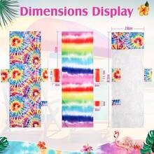 2 Pcs Lounge Chair Towel Cover With 3 Pockets, 85 X 30 Inch Beach Pool Chair Towels Microfiber Chaise Lounge Covers For Outdoor Summer Sunbathing Pool Beach Garden Lounger(Tie Dye) - 紮染 - 查看 2