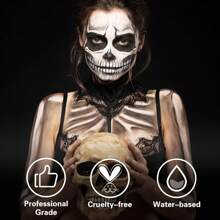 Pintura facial, maquillaje de Halloween blanco, pintura facial lavable blanca a base de agua para maquillaje teatral, maquillaje de carnaval, cosplay payasos joker