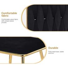 Juego de 2 sillas de comedor, respaldo alto, reposabrazos, patas de metal, sillón, silla de sala de estar, terciopelo negro