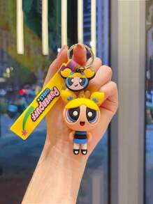 THE POWERPUFF GIRLS 2/3/4pcs Random Creative Cartoon Policewoman Keychain, Cute Delicate Accessory For Backpack, Handbag For Men & Women
