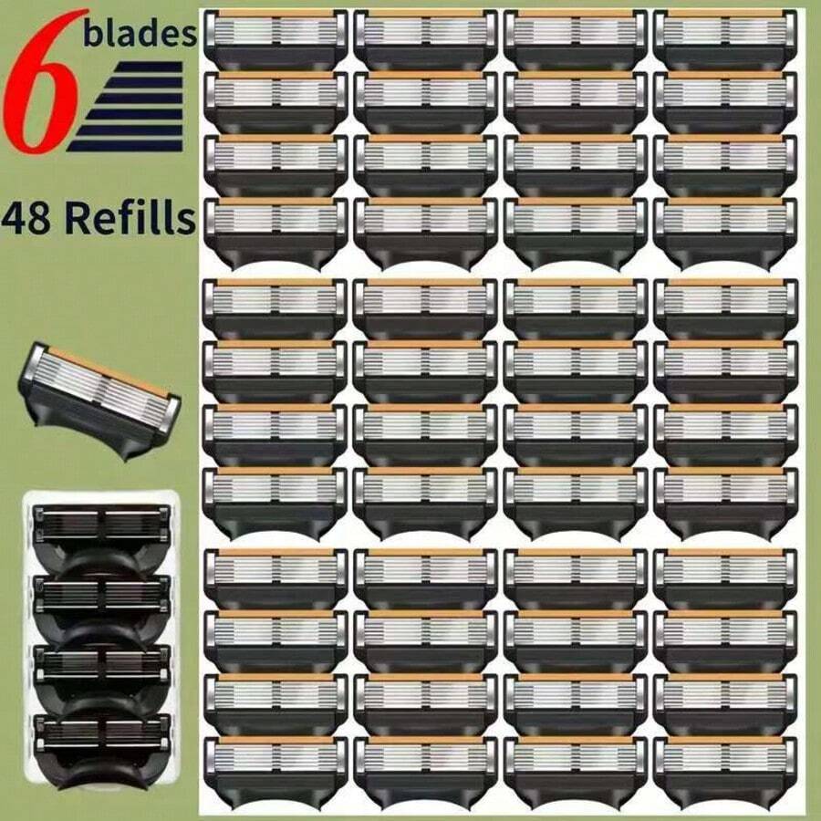 Manueller Rasierer mit 6-lagigem Edelstahlersatzklingenkopf, Rasierklinge und Kratzfestigkeit