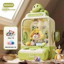 1 Set Of 33pcs/20pcs Claw Machine (Including Plush Dolls, Game Coins, Hatching Ball) Cute Cartoon Animal Dolls Like Little Pink Rabbit, Little Sloth, Little Dinosaur, Little Cat, Coin-Operated Grabber Game Machine, Children's Party Game, Birthday/Thanksgiving/Christmas/Halloween Gift