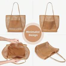 Bolsa de playa plegable, bolso de mano de red de malla, bolso de hombro de mujer de malla de nailon, bolso de viaje con patrón de juego para viajes al aire libre de verano, adecuado para natación, escenas de deportes acuáticos, se puede usar para almacenamiento de viajes, almacenamiento de maquillaje, almacenamiento de flores para el escritorio de la cocina, el dormitorio, el baño, la sala de estar, papelería decorable, toallas, cosméticos, sujetadores, libros, bolsos, medicamentos, edredones de algodón, objetos, ropa, postales, artículos de tocador, ropa sucia, zapatos varias cosas