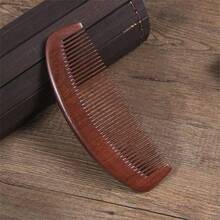 1 件宽齿梳红檀木梳防静电梳长发按摩木梳非常适合卷发、直发、长发 - 彩色 - 查看 17
