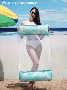 1 pieza Hamaca inflable con forma de hoja, perfecta para fiestas de verano en la piscina y la playa, tumbona flotante para adultos para relajarse, balsa para piscina, regalo para vacaciones, esencial de playa, accesorios de playa - Multicolor - Ver 13