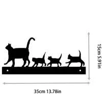 猫咪家庭金属花园庭院标志，独特的园艺栅栏装饰板 - 黑色 - 查看 8