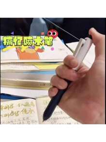 1pc/6pcs New Water Gun Pen Squirt Toy, Student Prank Creative Squirt Ball Point Pen, Water Gun Play Toy For Teenagers, Funny Prank Office And Classroom Stress Relief Small Game, Teenage Gag Prop