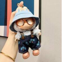 4pcs LAB UBU Doll Clothes, Blindbox Hanging Accessory Casual Hoodie Outfit Set, Suitable For 15cm-17cm (5.9in-6.69in) Dolls, Doll Replacement Clothes/Shoes, Fit For Birthday, Festival, Valentine's Day Gifts, Unisex