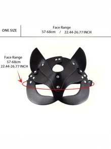 Mask Half Eyes Cosplay Face Cat Holster Mask Cosplay Mask Women's Leather Fun Cat Mask Black Halloween