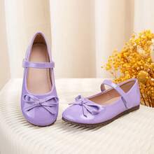Girl's Cute Spring And Autumn Bow Decoration Princess Style Flat Shoes, Suitable For Children's Performances And Dancing Scenes