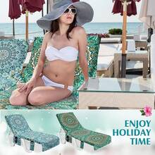 2 Piezas Toalla para Silla Chaise Longue con 3 Bolsillos, 85 X 30 Pulgadas Toallas para Sillas de Playa y Piscina de Microfibra, Fundas para Tumbona de Exterior para Tomar el Sol en Verano, Piscina, Jardín (Tie Dye) - Mandala - Ver 5